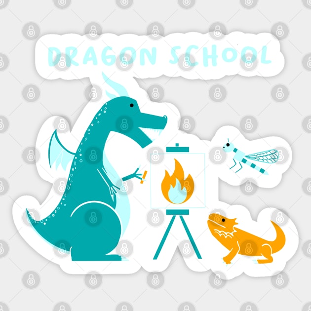 Dragon school Sticker by MorvernDesigns